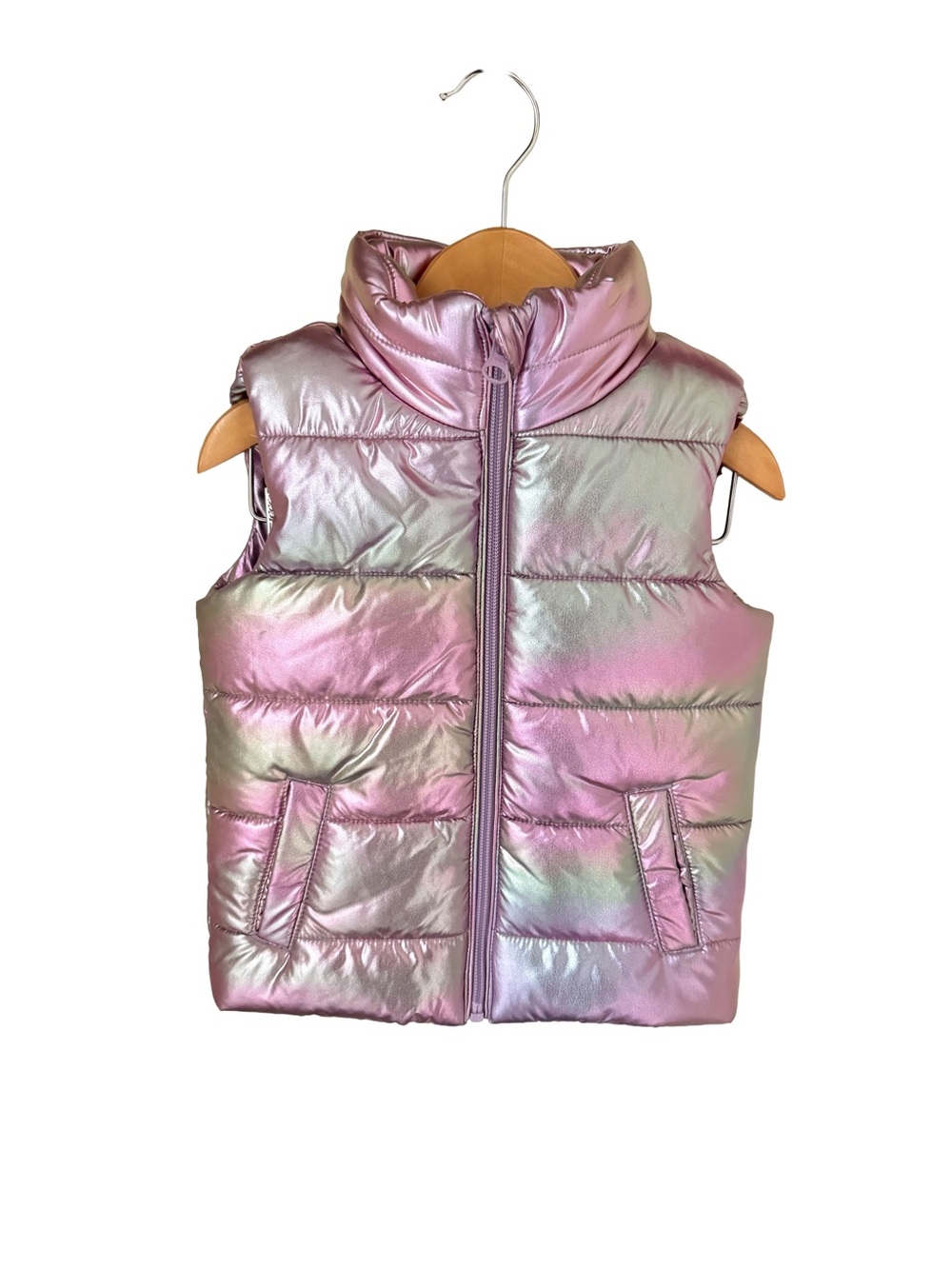 Kids Iridescent Quilted Puffer Vest 2T